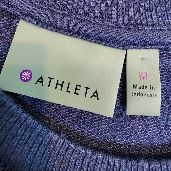Athleta Criss Cross Sweatshirt Lightweight Cozy Layer Sweatshirt Marl Grey Blue - Picture 4 of 10